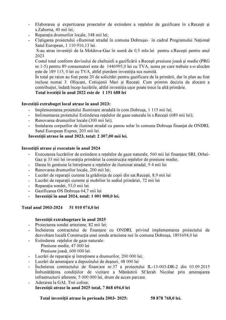 Realizări în comuna Dobrușa_4